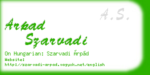 arpad szarvadi business card